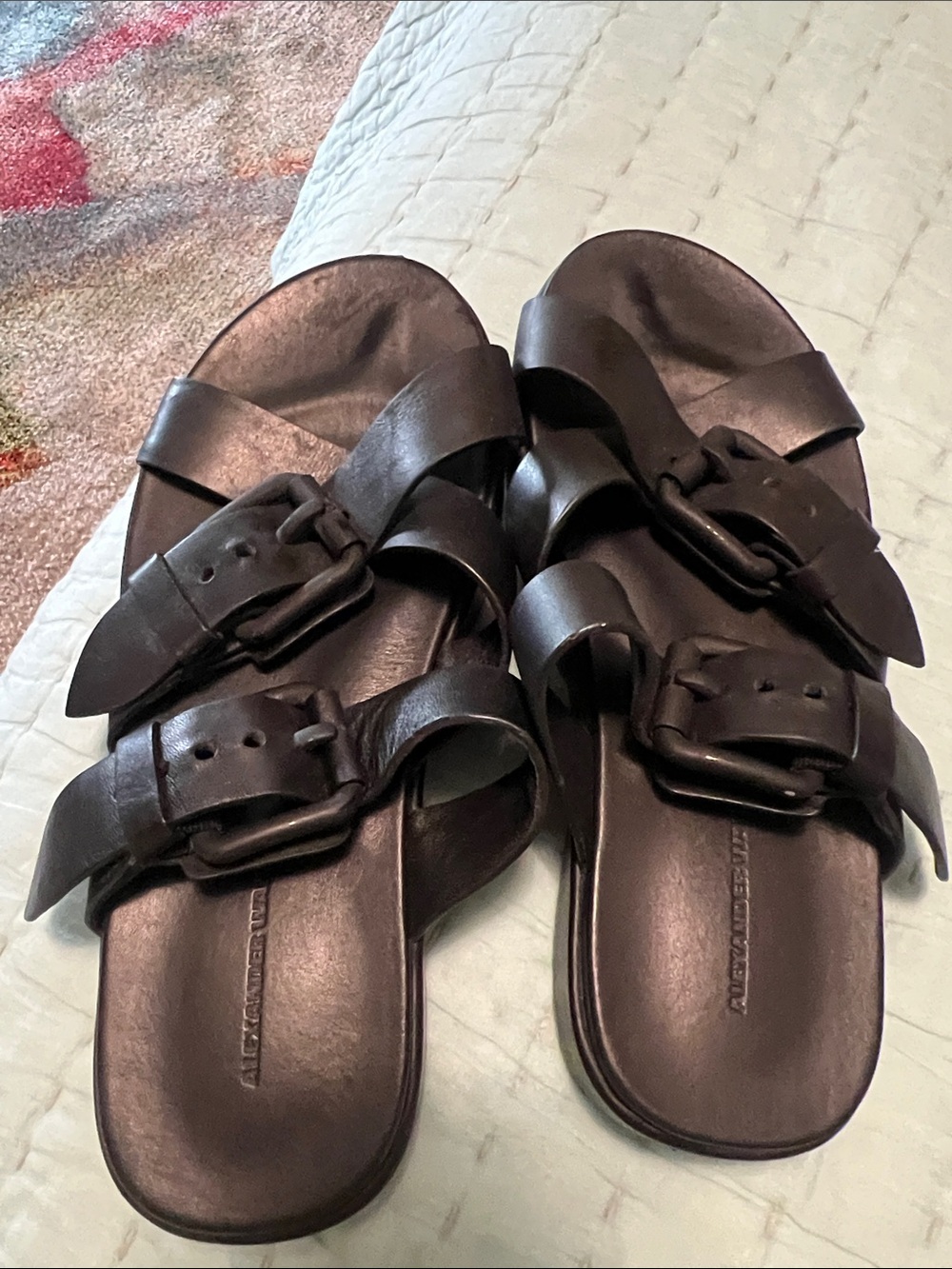 Alexander Wang  Double-Buckle Slide Sandals - Black 37.5